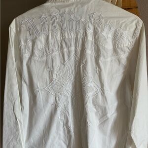 Affliction White Casual Button Down Shirt